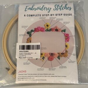 Embroidery Kit with Hoop - floral picture frame style
